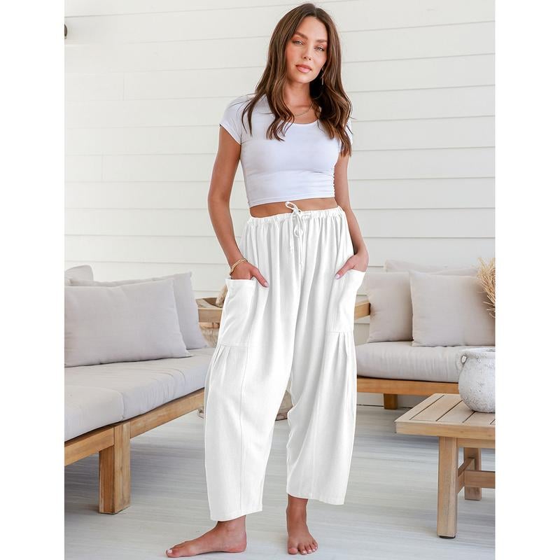 Summer Hot Sale 49% OFF👖Women's Linen Wide Leg Pants with Pockets