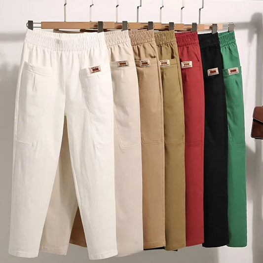 🔥Last Day Sale 49%💝Women's Elastic Waist Cotton Pants