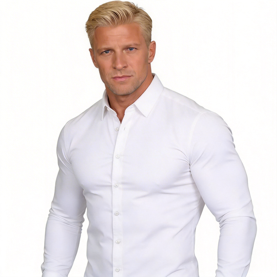 Men's Silky Wrinkle Resistant Solid Color Stretch Shirt