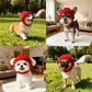 Red knitted dog hat with earflaps – Warm winter hat