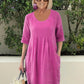 🌸Spring Specials💐 Solid Color Cotton Linen Pockets Tunic Midi Dress