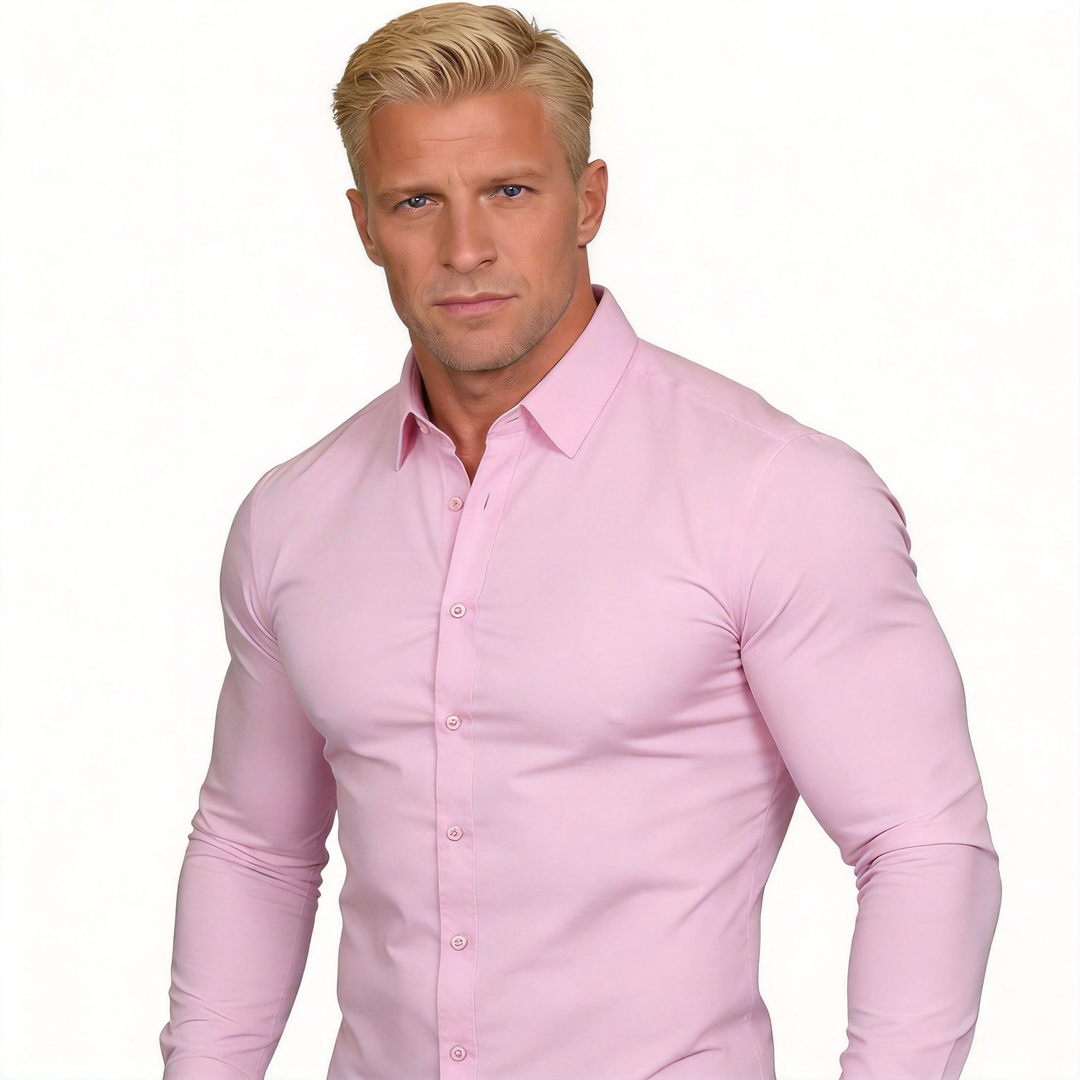Men's Silky Wrinkle Resistant Solid Color Stretch Shirt
