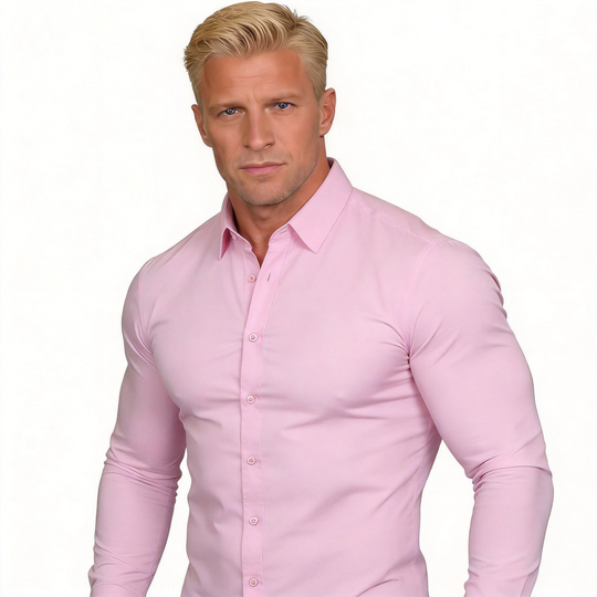 Men's Silky Wrinkle Resistant Solid Color Stretch Shirt