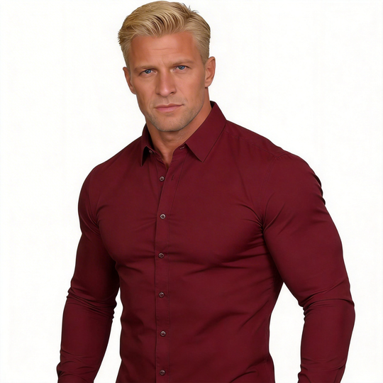 Men's Silky Wrinkle Resistant Solid Color Stretch Shirt