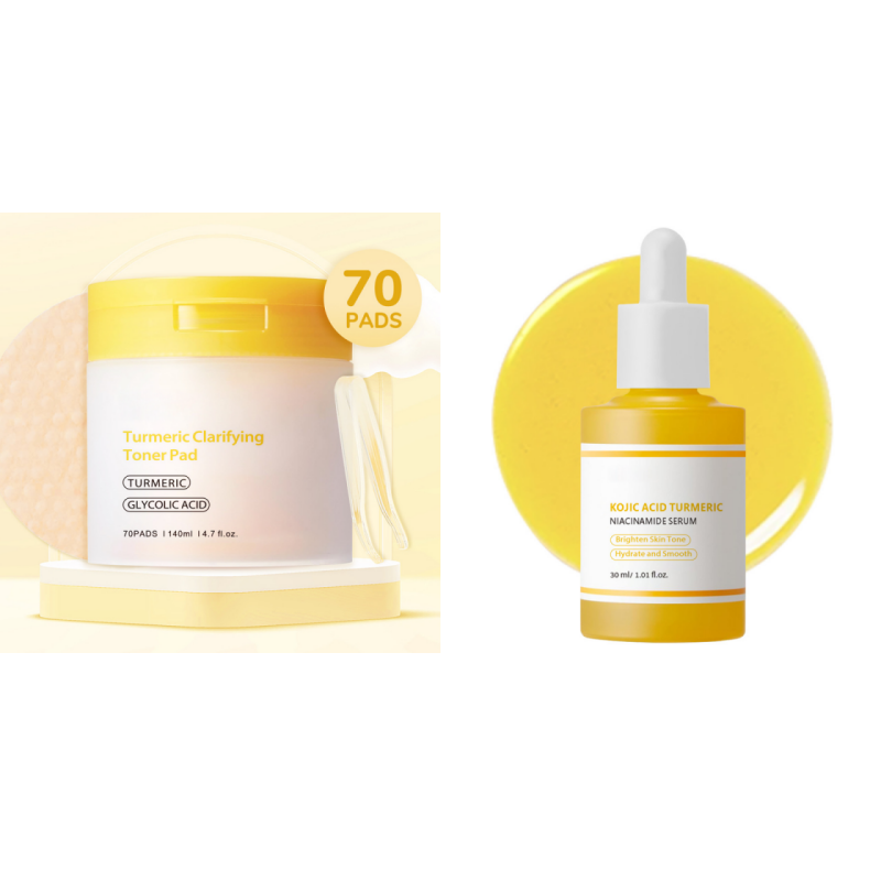 Kojic Acid Turmeric Power Duo for Face & body | Ideal for Troubled Skin & Use After Spot Care | Soothing & Calming with Kojic Acid, Turmeric, Niacinamide