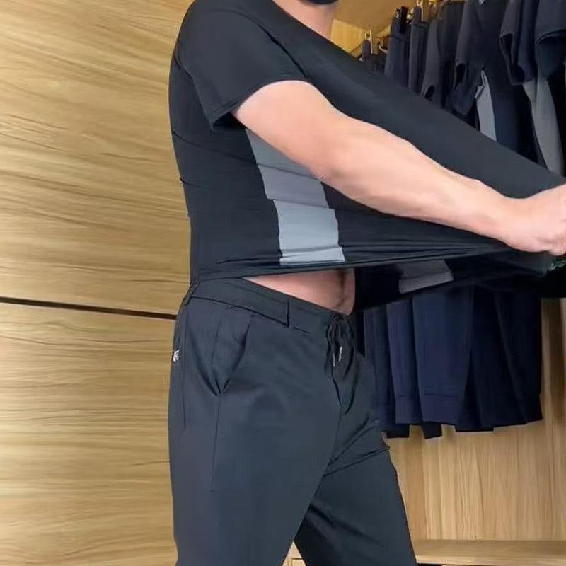 🌴Summer Specials❄️Men's Casual Sports Short Sleeve Long Pants (2-Piece Set)