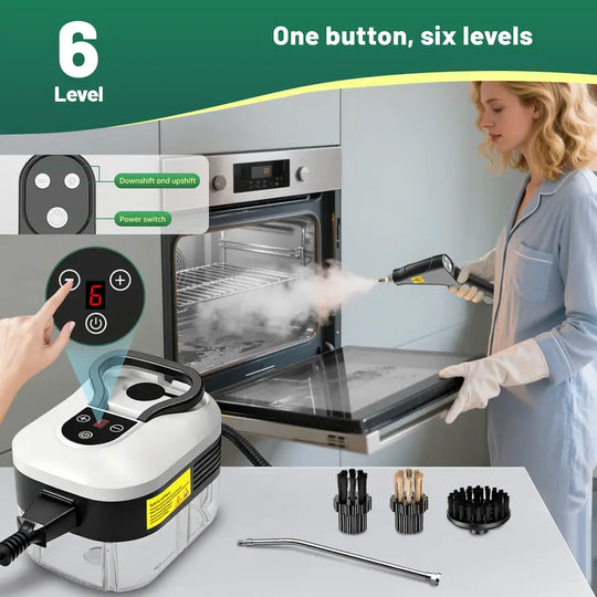Portable Handheld Steam Cleaner with 10 Accessories, Adjustable Levels, Fast Heat-Up Steamer for Kitchen, Bathroom, Tile & Car Cleaning