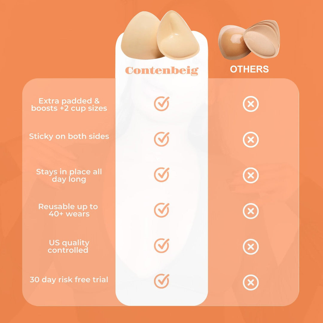 OUFALI Push Up Sticky Inserts Double-Sided Adhesive Ultra Boost Padding Inserts for Bikini Swimsuit Sports Strapless Bra