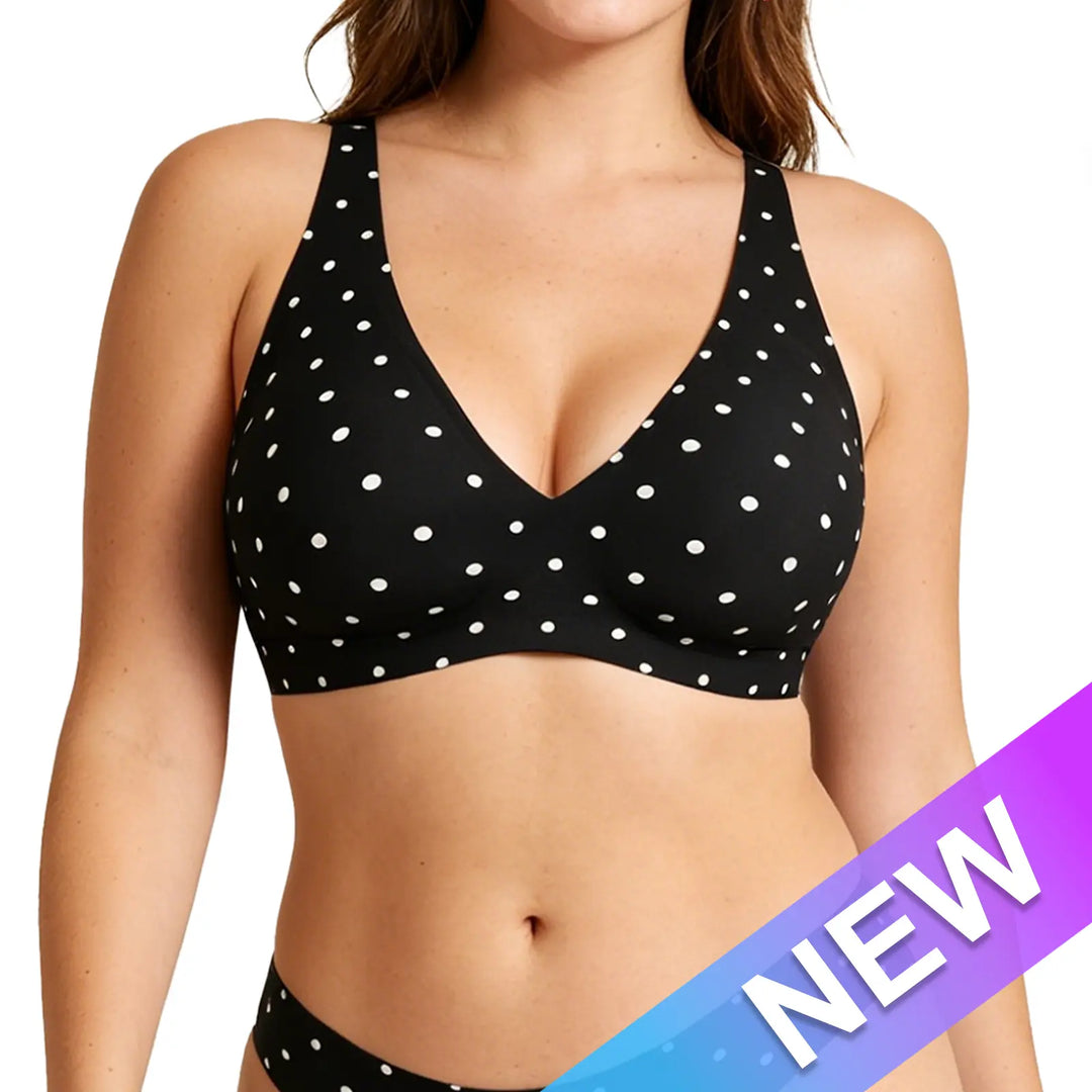 VRCOMFY Jelly Wireless Womens Comfortable Wireless Bras Push Up Bralettes Seamless Tshirts Bras Deep V Everyday Bras