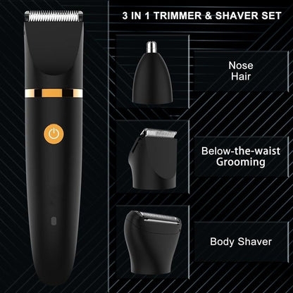 💥 3 in 1 Electric Body Hair Trimmer for Men，Cordless Groin Hair Clipper for Men, Waterproof Electric Shaver (Buy 2 Free Shipping )