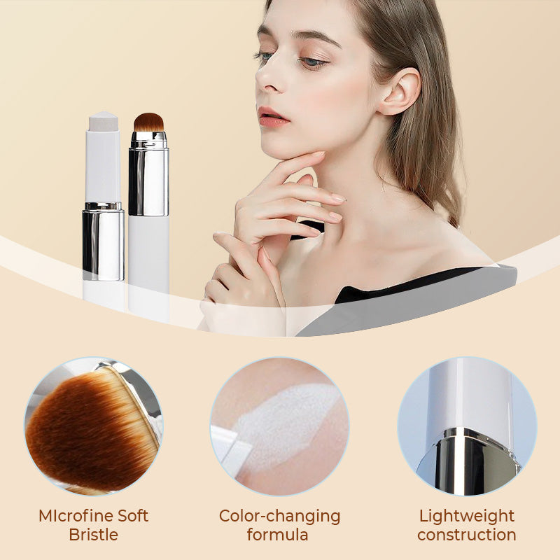 🎉Last Day - BUY 1 GET 1 FREE🎉BLANC Cover Cream Stick V w/ Detachable Brush - Korean Skin Care Color-Changing Foundation Stick with Collagen Capsules (0.45 oz)