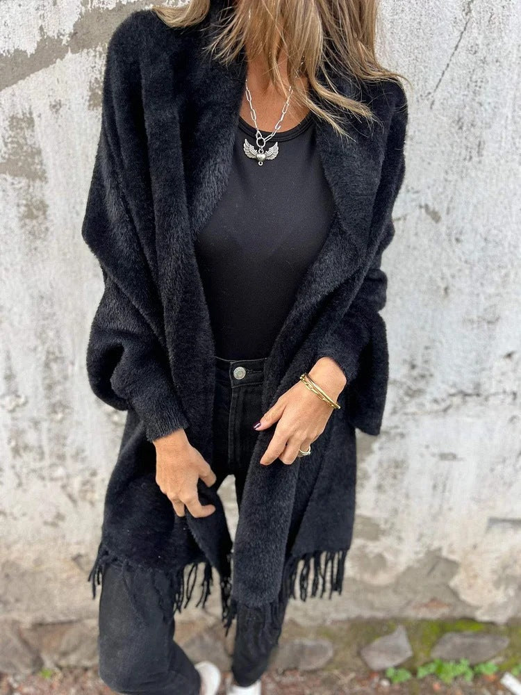 🌹Women's Long Sleeve Casual Tassel Shawl Coat