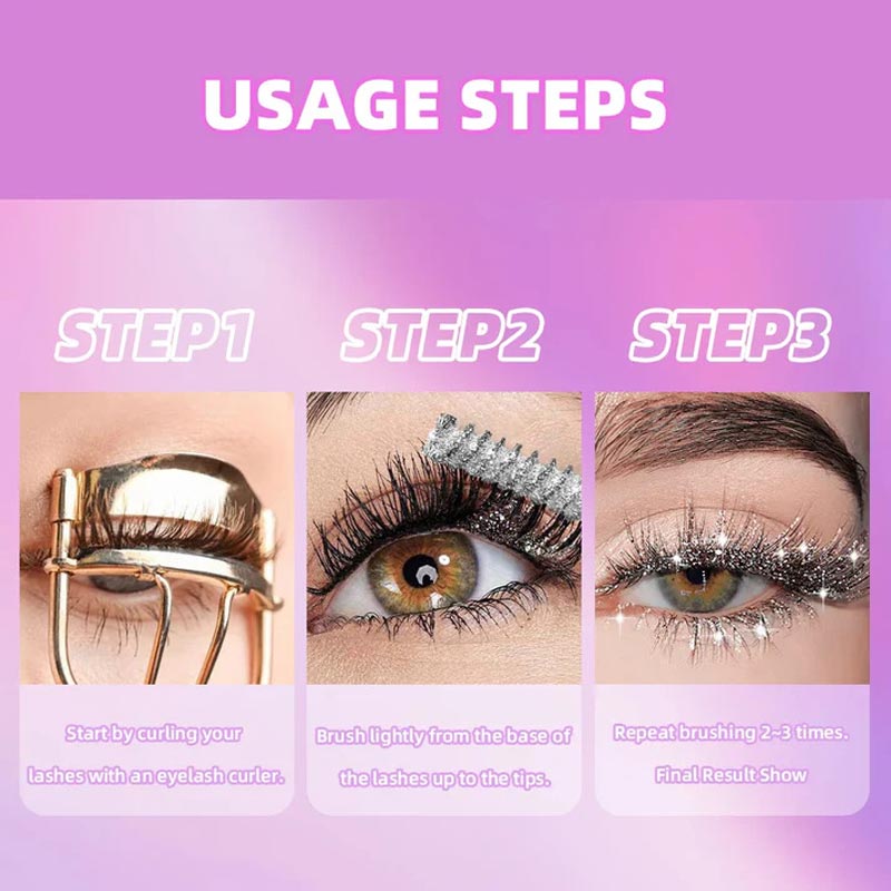 ✨Limited Sale 50% OFF✨Waterproof Diamond Glitter Mascara - Long-lasting Curl, Sparkling Shine, Create Captivating Eyes!
