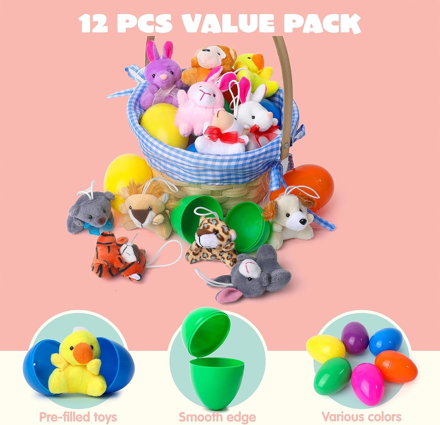 🔥2025 HOT SALE--50% OFF🔥 Prefilled Easter Eggs, Filled with Plush Animal Toys🔥