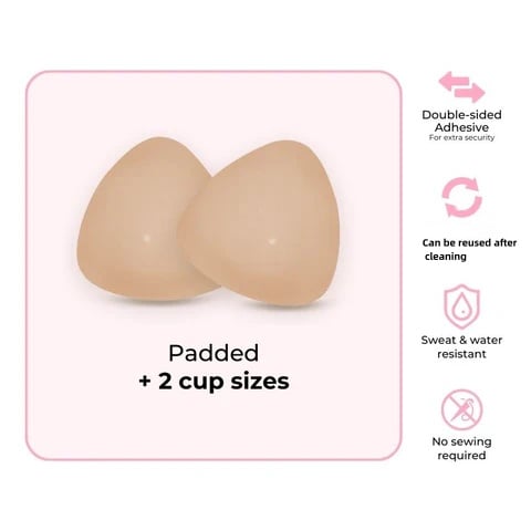 OUFALI Push Up Sticky Inserts Double-Sided Adhesive Ultra Boost Padding Inserts for Bikini Swimsuit Sports Strapless Bra