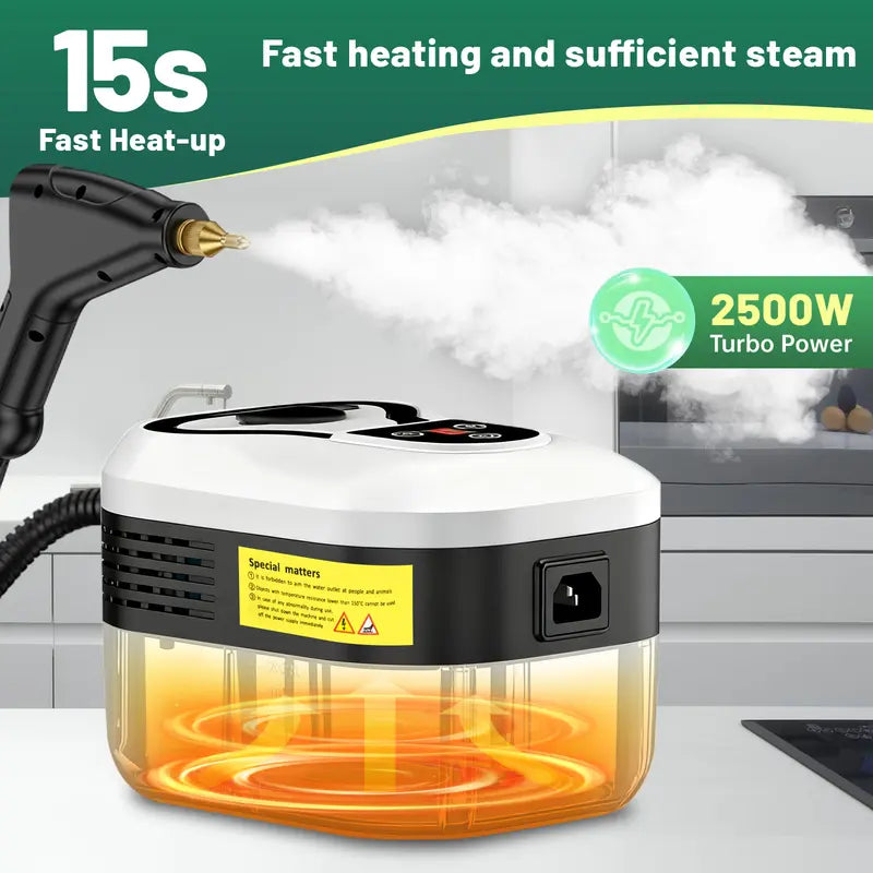 Portable Handheld Steam Cleaner with 10 Accessories, Adjustable Levels, Fast Heat-Up Steamer for Kitchen, Bathroom, Tile & Car Cleaning