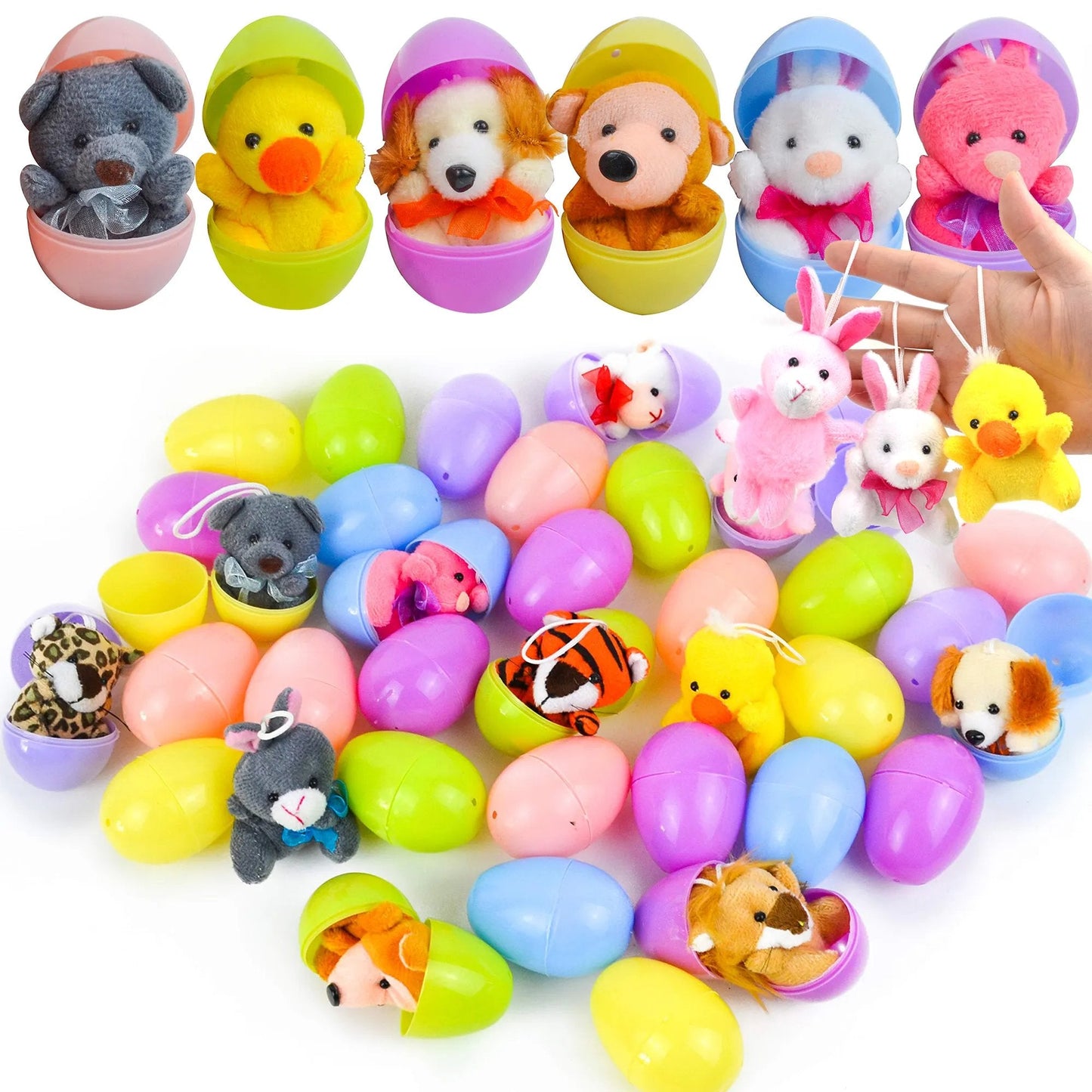 🔥2025 HOT SALE--50% OFF🔥 Prefilled Easter Eggs, Filled with Plush Animal Toys🔥