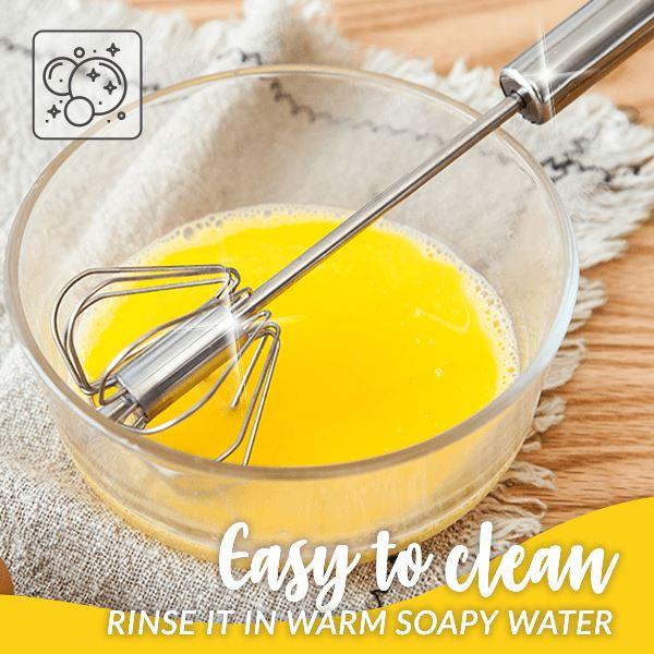 AA Stainless Steel Hand-Push Rotary Whisk - Food-Grade Rust