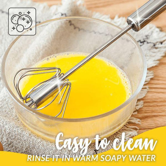 AA Stainless Steel Hand-Push Rotary Whisk - Food-Grade Rust