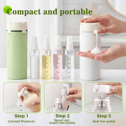 🧴 50% OFF NOW! 🎉 4-in-1 Travel Dispenser Bottles – Leak-Proof, Refillable & TSA Approved