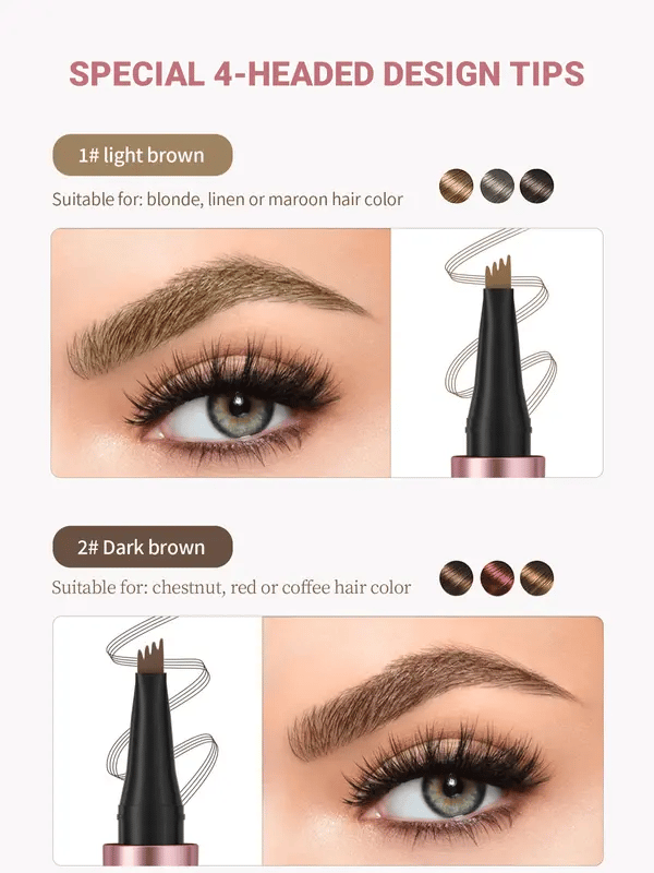 💞50K+ SOLD!💥3D Microblading Eyebrow Pencil – 4-Prong Tip, Waterproof & Natural Hair-Like Strokes 🖌️