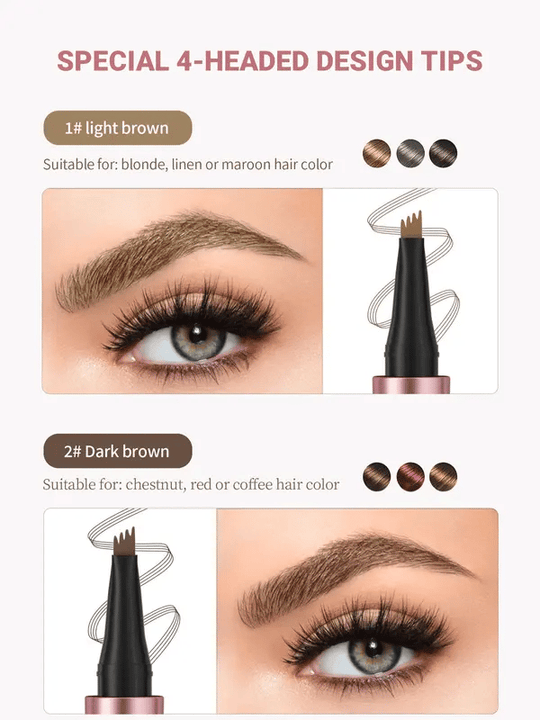 💞50K+ SOLD!💥3D Microblading Eyebrow Pencil – 4-Prong Tip, Waterproof & Natural Hair-Like Strokes 🖌️