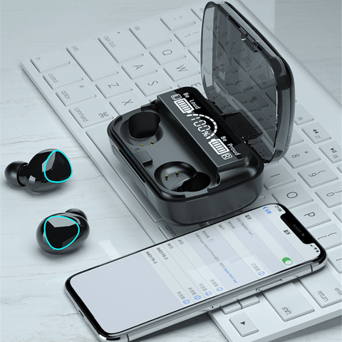 TWS bluetooth 5.1 headset waterproof charging case