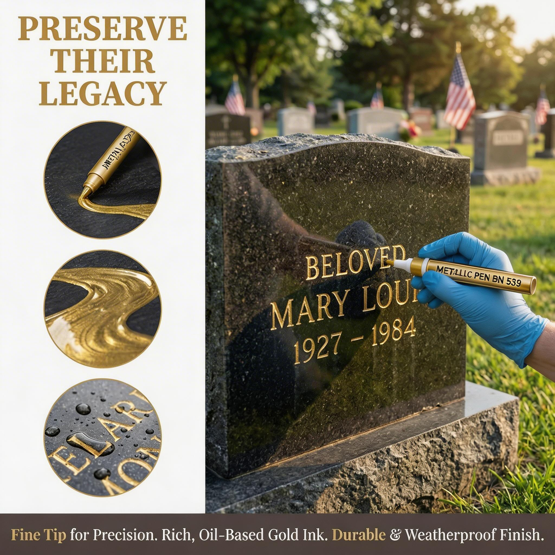🐦 Golden gravestone pen for restoring faded gravestone inscriptions