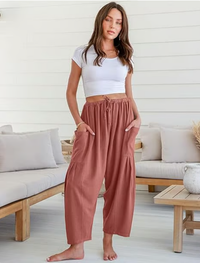 Summer Hot Sale 49% OFF👖Women's Linen Wide Leg Pants with Pockets