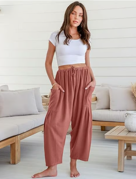 Summer Hot Sale 49% OFF👖Women's Linen Wide Leg Pants with Pockets