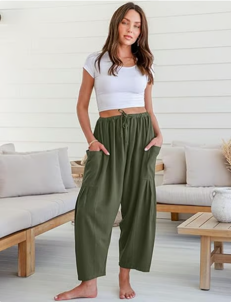 Summer Hot Sale 49% OFF👖Women's Linen Wide Leg Pants with Pockets