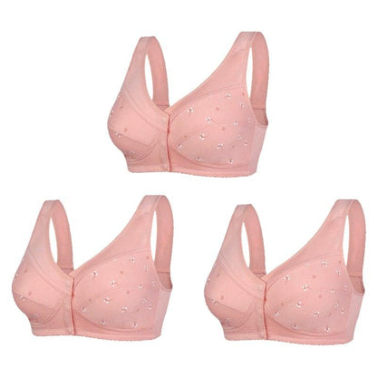 🔥Buy 2 get 1 free (3pcs)🔥Design for Senior Front Closure Cotton Bra