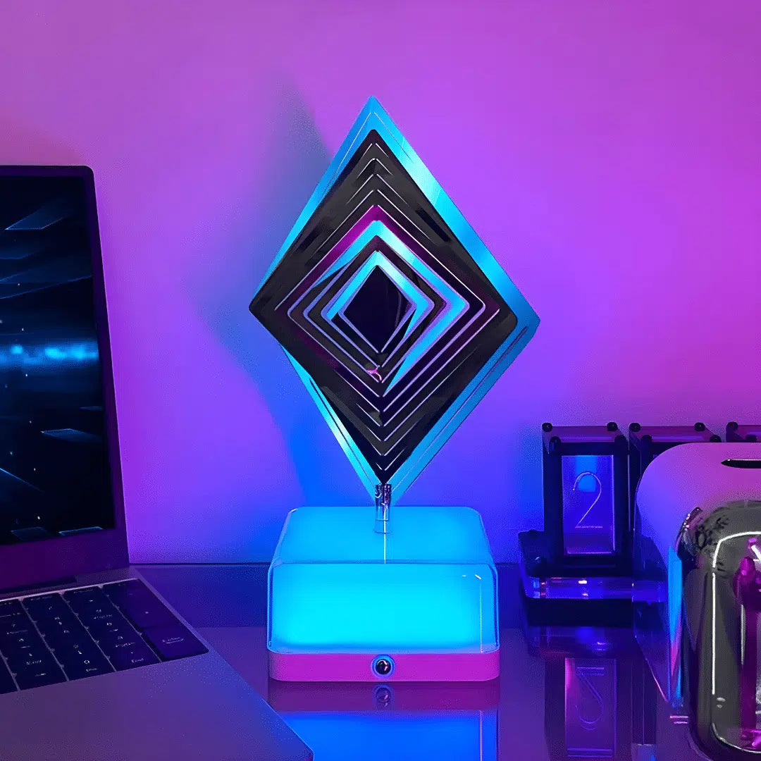 3D Rotating Color Changing Ambient Lamp With App + Remote Control