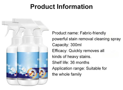 Fabric-friendly powerful stain removal cleaning spray