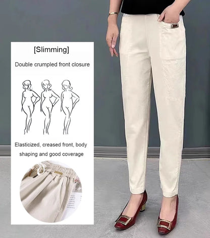 🔥Last Day Sale 49%💝Women's Elastic Waist Cotton Pants