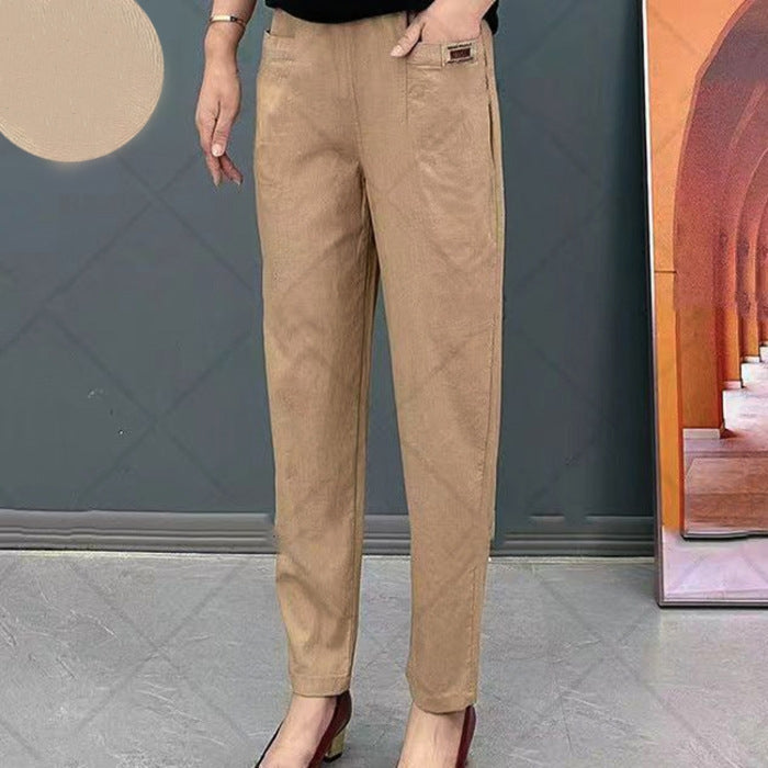 🔥Last Day Sale 49%💝Women's Elastic Waist Cotton Pants