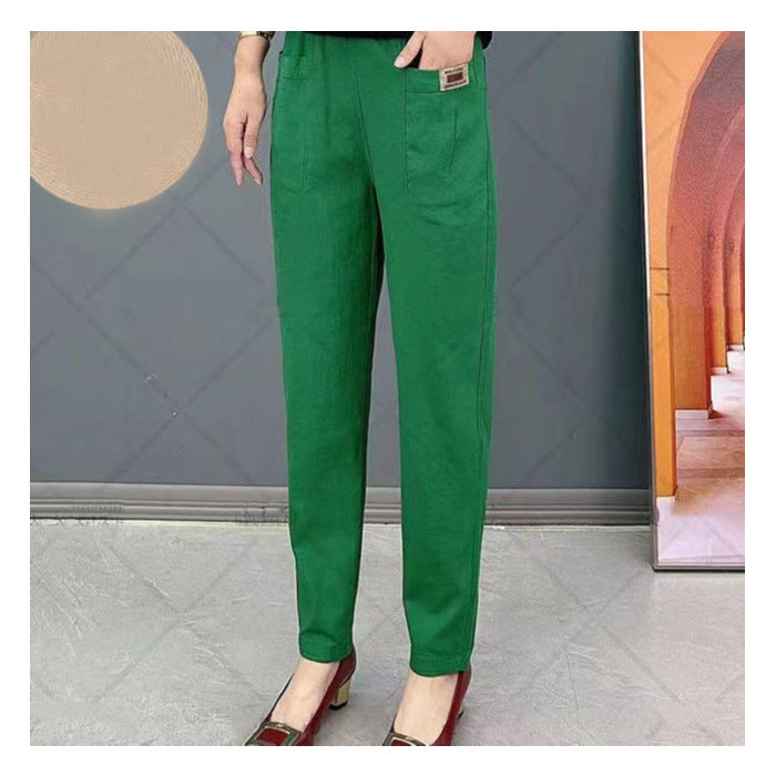 🔥Last Day Sale 49%💝Women's Elastic Waist Cotton Pants