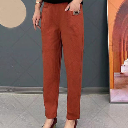 🔥Last Day Sale 49%💝Women's Elastic Waist Cotton Pants