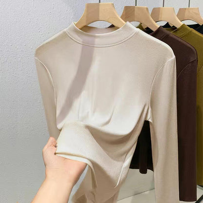 Gift for Women! Fashionable Stretchy Slim Stand-collar Base Shirt