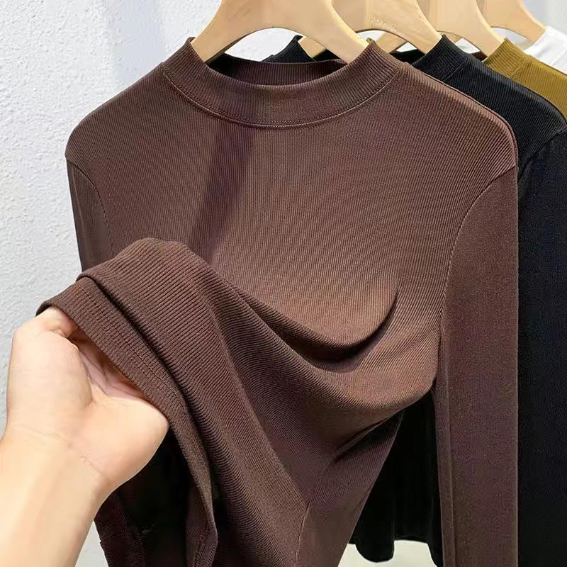 Gift for Women! Fashionable Stretchy Slim Stand-collar Base Shirt