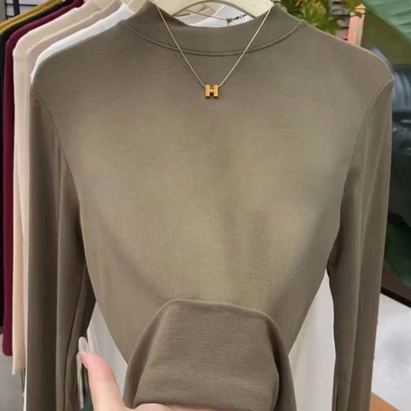 Gift for Women! Fashionable Stretchy Slim Stand-collar Base Shirt