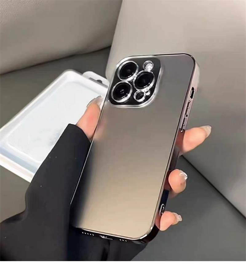 Matte Plated Tempered Glass iPhone Case