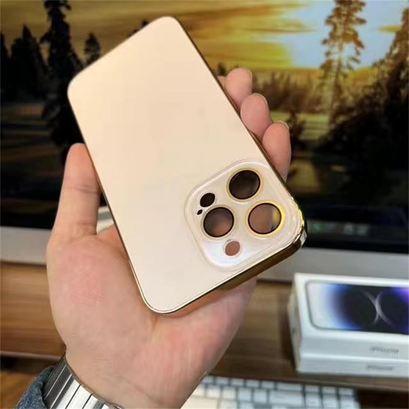 Matte Plated Tempered Glass iPhone Case