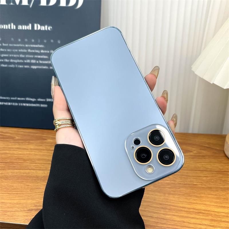 Matte Plated Tempered Glass iPhone Case