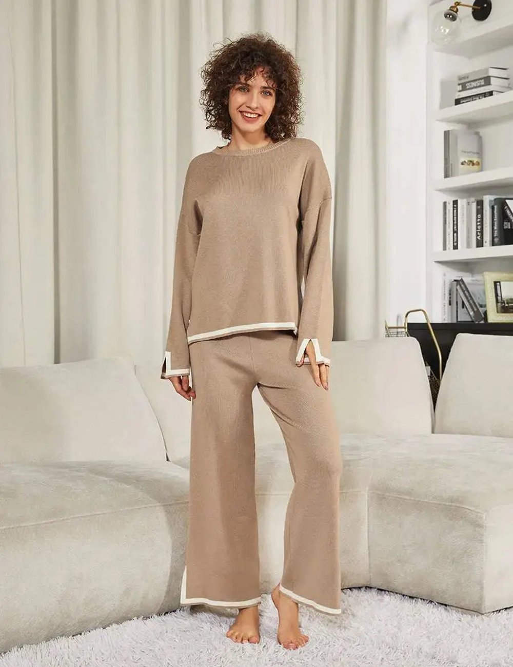 Classy Elastic Knit Lounge Set