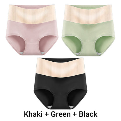 3pcs Women's High Waisted Breathable Antibacterial Soft Underwear