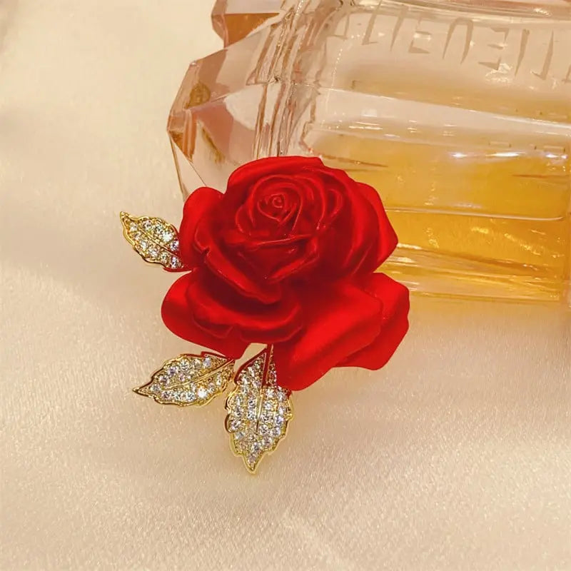 High-Quality Enameled Rose Brooch For Mum Or Wife