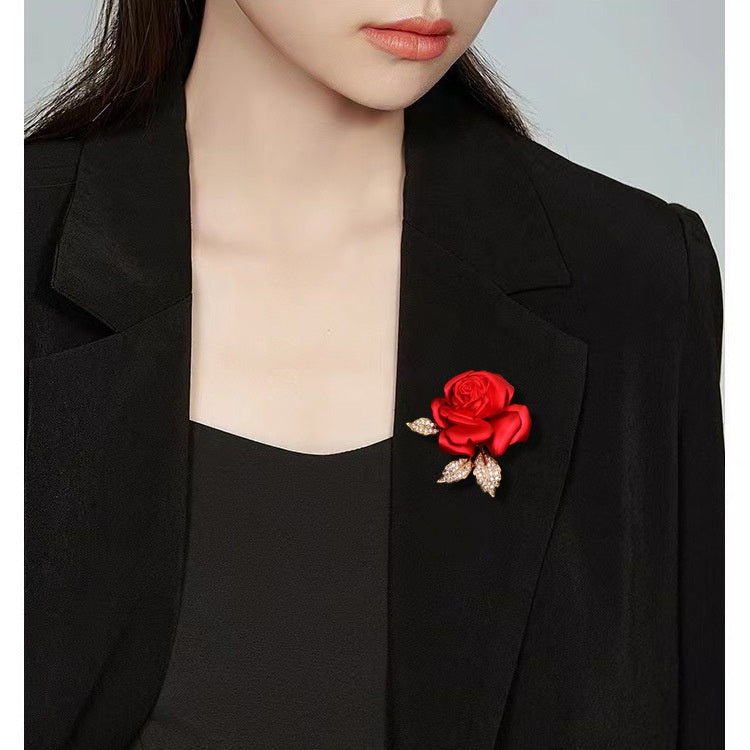 High-Quality Enameled Rose Brooch For Mum Or Wife