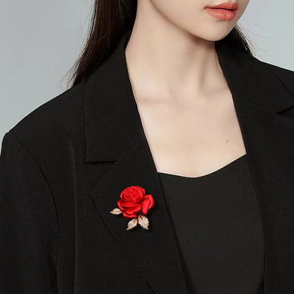 High-Quality Enameled Rose Brooch For Mum Or Wife