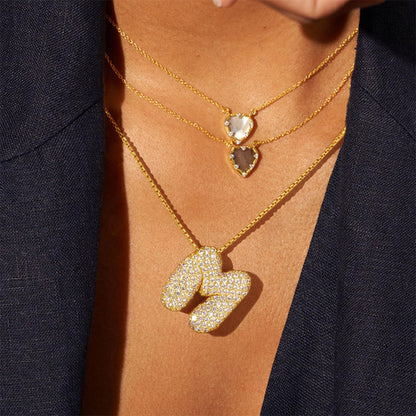 Luxury Bubble Alphabet Necklace